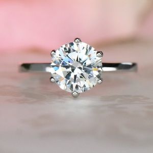 Tiger Gemstone@Etsy 1.5ct Ring, Diamond Simulant